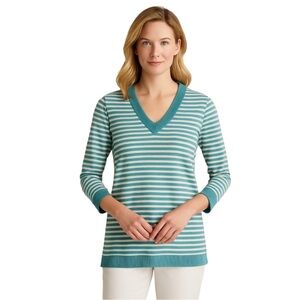 BROOKS BROTHERS Cotton Blue Striped Sweater